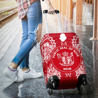 Niue Polynesian Luggage Covers Map Red White - Polynesian Pride