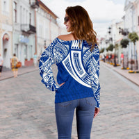 Guam Polynesian Women's Off Shoulder Sweater - Tribal Tattoo - Polynesian Pride