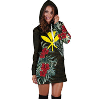 Hawaiian Hoodie Dress - Hawaii Kanaka Maoli Hibiscus - Polynesian Pride