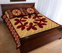 Hawaiian Quilt Pattern Plumeria Dreamcatcher Quilt Bed Set - Polynesian Pride