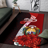 Nauru Polynesian Area Rug - Coat Of Arm With Hibiscus - Polynesian Pride