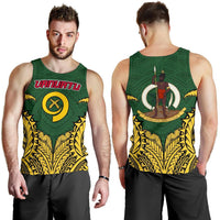 Vanuatu Premium Tank Top A7 Green and Yellow - Polynesian Pride
