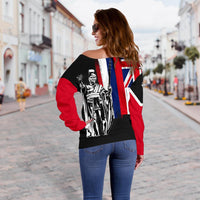 Hawaii King Flag Women's Off Shoulder Sweater - Polynesian Pride