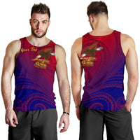 American Samoa Polynesian Custom Personalised Personalized Men's Tank Top - Bald Eagle (Blue - Red) Blue - Polynesian Pride