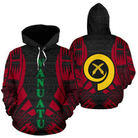 Vanuatu Polynesian Hoodie Red Tattoo Unisex Red - Polynesian Pride