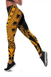 Hawaii Women Leggings Polynesian Pattern Gold - Polynesian Pride