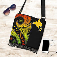 Papua New Guinea Personalised Boho Handbag - PNG Bird And Polynesian Decorative Pattern One Style One Size Reggae - Polynesian Pride
