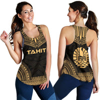 Tahiti Women's Racerback Tank - Polynesian Chief Gold Version - Polynesian Pride