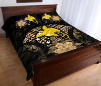 Papua New Guinea Polynesian Quilt Bed Set Hibiscus Gold - Polynesian Pride