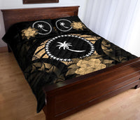 Chuuk Polynesian Quilt Bed Set Hibiscus Gold - Polynesian Pride