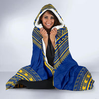 Nauru Flag Polynesian Chief Hooded Blanket - Polynesian Pride