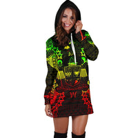 Fiji Polynesian Hoodie Dress Map Reggae - Polynesian Pride