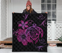 Hawaii Turtle Hibiscus Premium Quilt Pink - Polynesian Pride