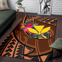 Hawaii Kanaka Maoli Area Rug - Polynesian Hook And Hibiscus - Polynesian Pride