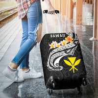 Hawaii Luggage Covers - Kanaka Maoli Polynesian Patterns Plumeria (Black) - Polynesian Pride