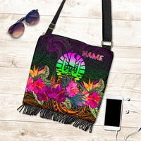Tahiti Personalised Crossbody Boho Handbag - Summer Hibiscus One Style One Size Reggae - Polynesian Pride