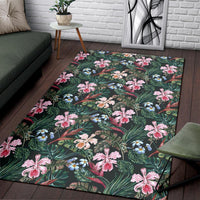 Tropical Monstera Leaf Red Rug - Polynesian Pride