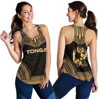 Tonga Women's Racerback Tank - Polynesian Chief Gold Version - Polynesian Pride