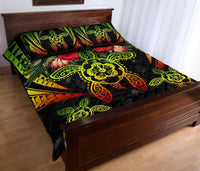 Hawaii Turtle Tropical Polynesian Quilt Bed Set - Iris Style - AH - Polynesian Pride