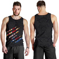 French Polynesia Men's Tank Top - Scratch Style - Polynesian Pride