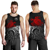 American Samoa Polynesian Men's Tank Top - Polynesian Turtle (Red) - Polynesian Pride