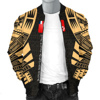 Wallis And Futuna Men Bomber Jackets - Polynesian Tattoo Gold - Polynesian Pride