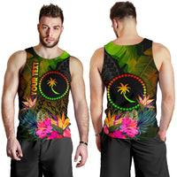 Chuuk Polynesian Personalised Men's Tank Top - Hibiscus and Banana Leaves - Polynesian Pride