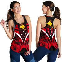 Papua New Guinea Tattoo Women Racerback Tank Hibiscus K9 - Polynesian Pride