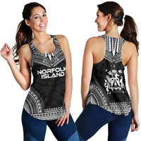 Norfolk Island Women's Racerback Tank - Polynesian Chief Black Version - Polynesian Pride