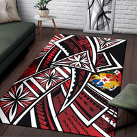 Tonga Polynesian Area Rug - Tribal Flower Special Pattern Red Color Red - Polynesian Pride
