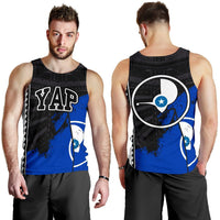 Yap Special Grunge Flag Black Men's Tank Top A0 Black - Polynesian Pride