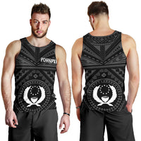 Pohnpei Men's Tank Top - Pohnpei Seal With Polynesian Tattoo Style ( Black) - Polynesian Pride