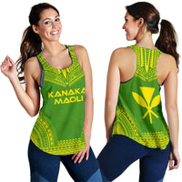Kanaka Maoli Women's Racerback Tank - Polynesian Chief Flag Version - Polynesian Pride