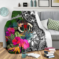 Vanuatu Premium Blanket - Turtle Plumeria Banana Leaf - Polynesian Pride