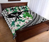 Kanaka Maoli (Hawaiian) - Quilt Bed Set Lauhala Polynesian Hibiscus Gray - Polynesian Pride
