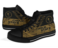 Chuuk State High Top Shoes - Gold Color Symmetry Style - Polynesian Pride