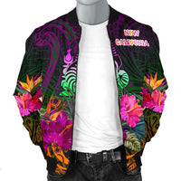 New Caledonia Polynesian men's Bomber Jacket - Summer Hibiscus - Polynesian Pride