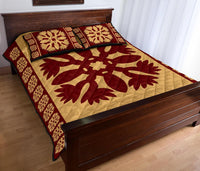 Hawaiian Quilt Pattern Palm Tree Wings Quilt Bed Set - Polynesian Pride