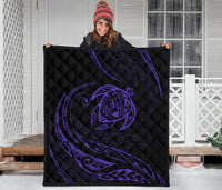 Hawaii Turtle Premium Quilt - Purple - Frida Style - Polynesian Pride