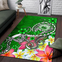 Samoa Area Rug - Turtle Plumeria (Green) - Polynesian Pride