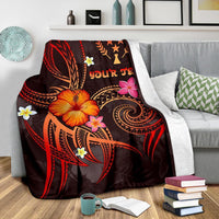 Kosrae Polynesian Personalised Premium Blanket - Legend of Kosrae (Red) - Polynesian Pride