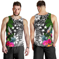 Kosrae Men Tank Top - Turtle Plumeria Banana Leaf - Polynesian Pride