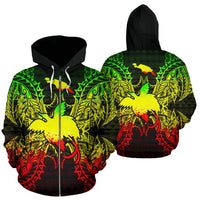 Papua New Giunea Polynesian All Over Zip up Hoodie Map Reggae Unisex Reggae - Polynesian Pride
