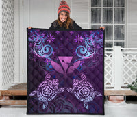 Hawaii Turtle Kanaka Maoli Premium Quilt - Tea Style - AH - Polynesian Pride