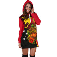 Papua New Guinea Hoodie Dress - Tumbuan, Duk - duk and Lime Gourd - Polynesian Pride