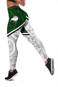 New Zealand Maori Rugby Women Leggings Pride Version - White - Polynesian Pride