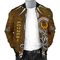 Pohnpei Men's Bomber Jacket - Polynesian Boar Tusk - Polynesian Pride