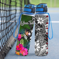 Kosrae Custom Personalised Hydro Tracking Bottle - Turtle Plumeria Banana Leaf - Polynesian Pride