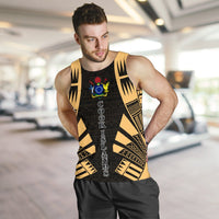 Cook Islands Men Tank Top - Polynesian Tattoo Gold - Polynesian Pride