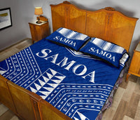 Manu Samoa Quilt Bed Set - Samoa Blue Version - Polynesian Pride